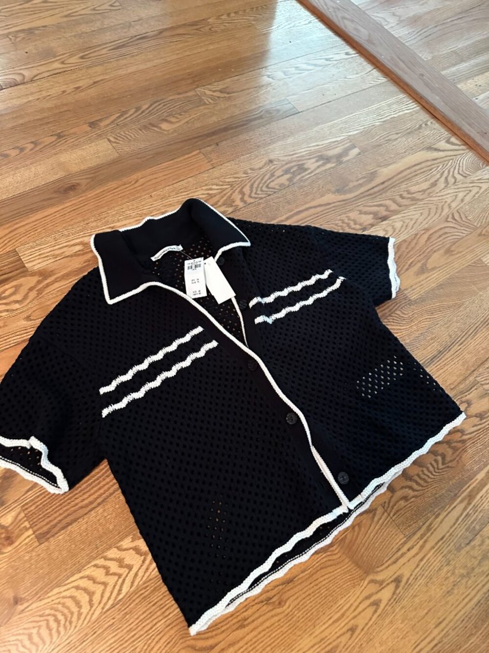 Abercrombie & Fitch Crochet Polo with Tipping